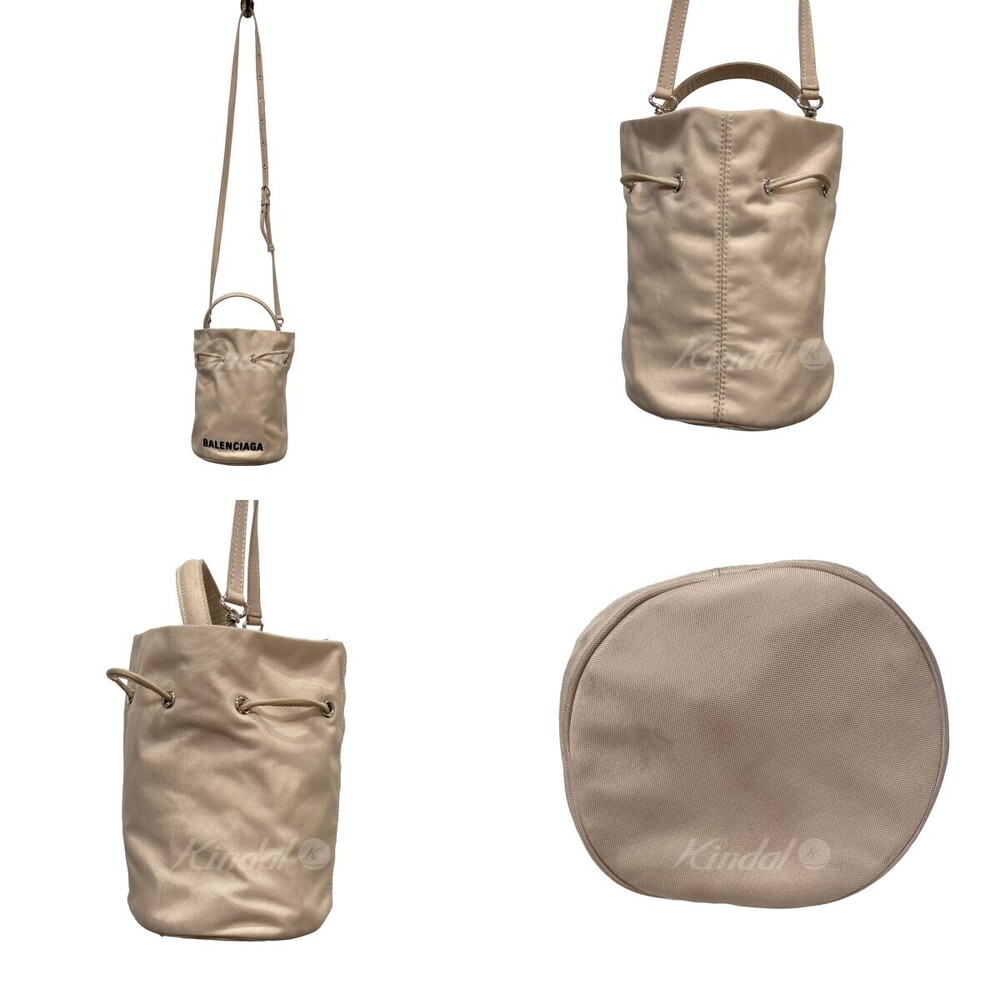 Balenciaga WHEEL Wheel Drawstring Bucket Bag Beige - Picture 2 of 9